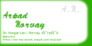 arpad morvay business card